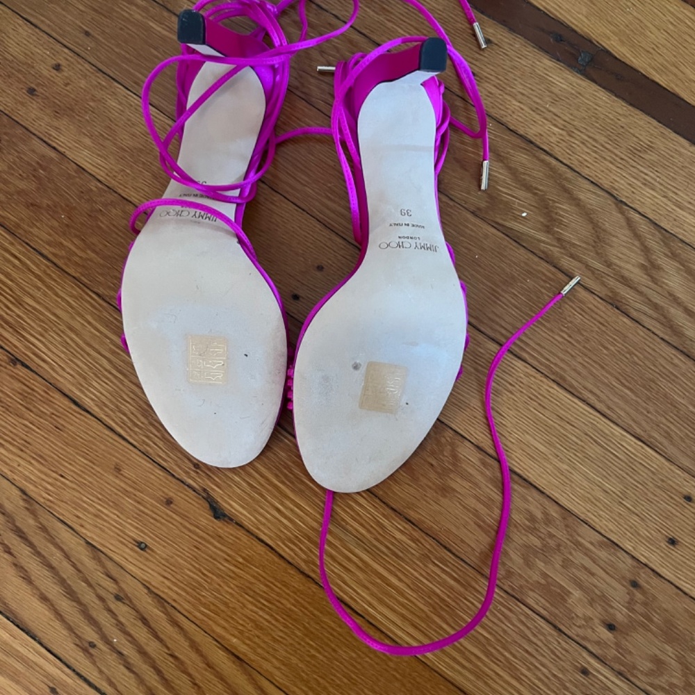 Jimmy Choo Anita Fuchsia Pink strappy heels Size 39 - Picture 2 of 5